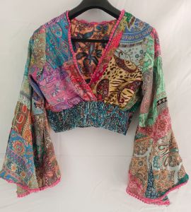 Ladies Silk Crop Top