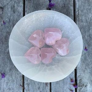 Pink Rose Quartz Puffy Heart