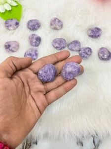Natural Stone Lepidolite Puffy Heart