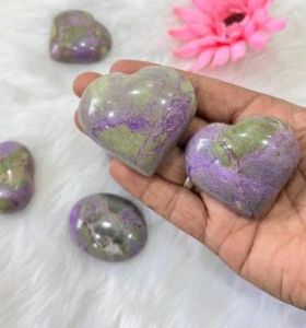 Purple Stichtite Heart Gemstones