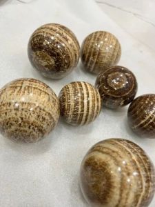 Banded Brown Aragonite Polished Sphere
