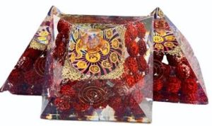 Red Agate Stone Original Rudraksha Pyramid