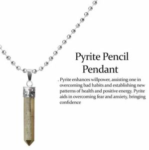 Natural Pyrite Pencil Pendant