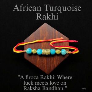 African Turquoise Stone Rakhi