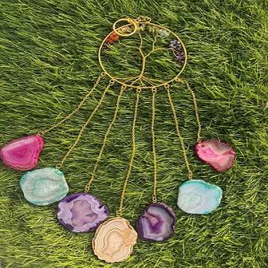 Gemstone Agate Slice Wind Chime