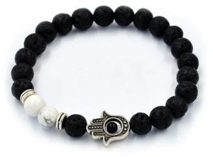 Natural Black Howlite Bracelet