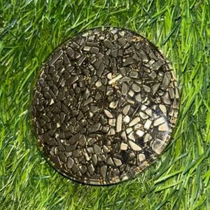 Round Pyrite Crystal Charging Plate