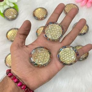 Round Seven Chakras Orgone Pendant