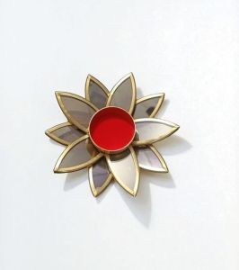 Open Lotus Brass T-light Candle Holder