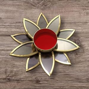 Open Lotus Brass T-light Candle Holder