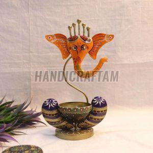 Iron Ganesh T Light Holder