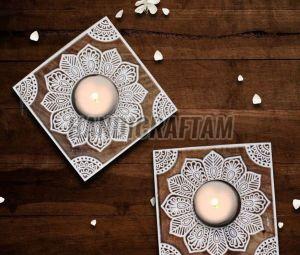 Wooden Block Tea Light Holder
