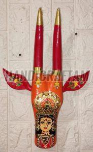 Wooden Cow Head Wall Hanging