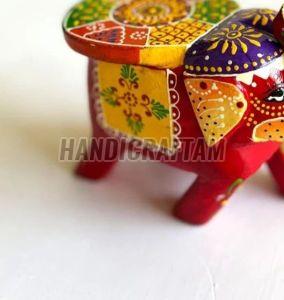 Decorative Wooden Elephant Stool