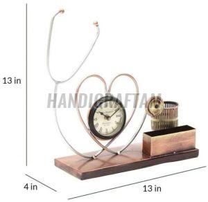 Stethoscope Clock Table Card Holder