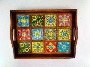 Wooden Handicraft Serving Tray