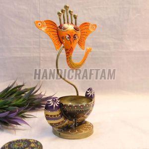 Iron Ganesh T Light Holder