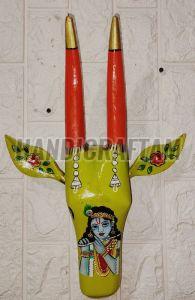 Wooden Cow Head Wall Hanging