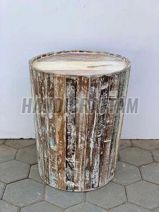Rustic Wooden Round Stool
