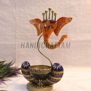 Iron Ganesh T Light Holder