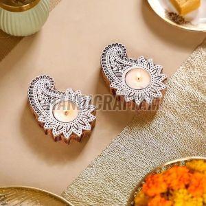 Wooden Block Tea Light Holder