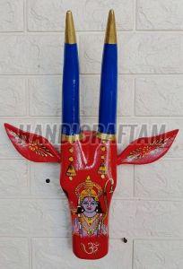 Wooden Cow Head Wall Hanging