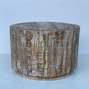 Rustic Wooden Round Stool