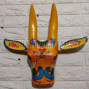 Wooden Cow Head Wall Hanging