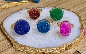Sugar Druzy Stone Rings