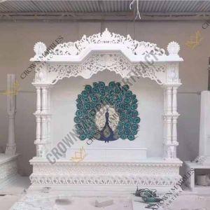 7 Feet Pure White Marble Temple