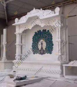 6 Feet White Carved Marble Temple