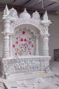 7 Feet Pure White Marble Temple