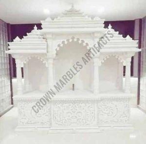 7 Feet Antique White Carved Marble Temple
