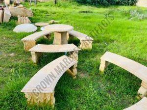 Multicolor Sandstone Garden Bench