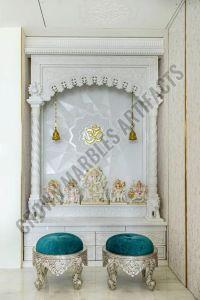 7 Feet Pooja White Marble Temple