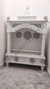 7 Feet Pooja White Marble Temple