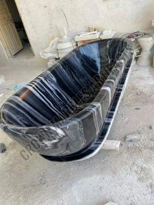 Black Stone Marble Bathtub