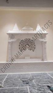 White Carved Marble Mandir