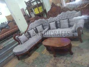 5 Seater L Shape Wooden Sofa