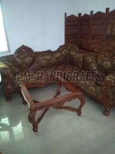 5 Seater L Shape Wooden Sofa