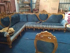 5 Seater L Shape Wooden Sofa