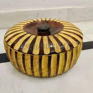 Yellow and Brown Wooden Chapati Box