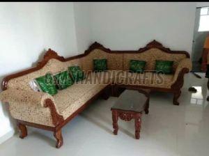 5 Seater L Shape Wooden Sofa
