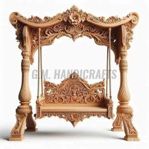 Full Carving Indian Wooden Swing Jhula