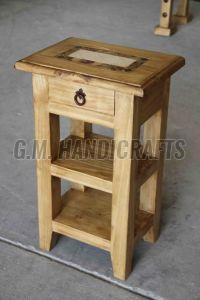 Wooden Side Table with Storage