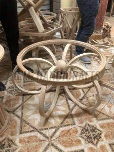 Wooden Glass Round Coffee Table