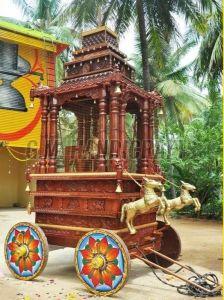 Teak Wood Wooden Temple Chariot