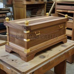 Teak Wood Brown Rectangle Trunk