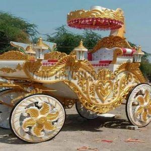 White Golden Wooden Wedding Baggi