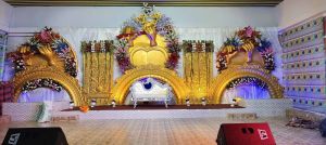 Golden Fiber Wedding Stage Backdrop